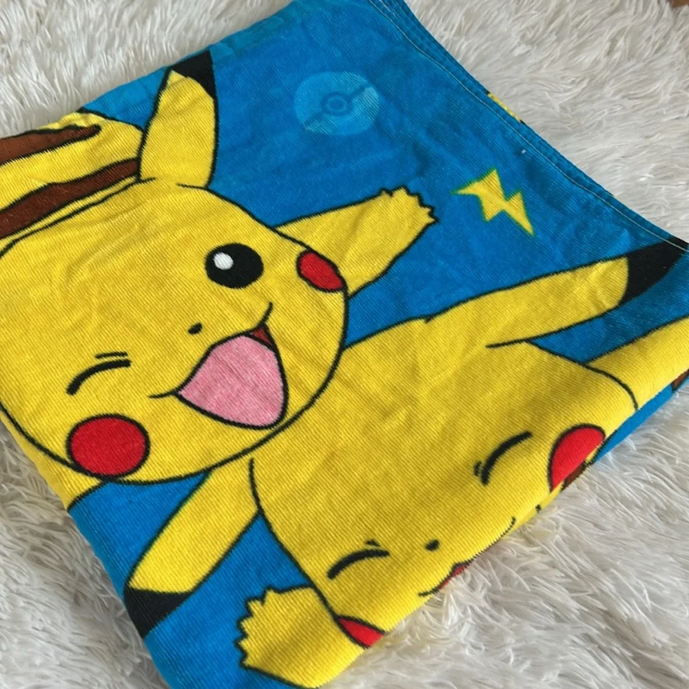 Pokemon Pikachu Cotton Blue and Yellow Beach Bath Towel